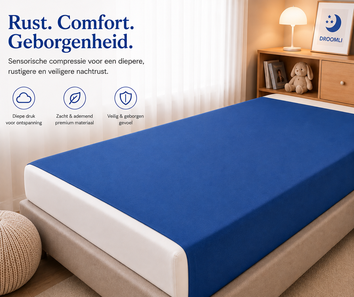 Droomli® Sensorisch Compressielaken (Blauw)